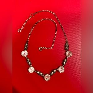 Antique clear stones in setting necklace!